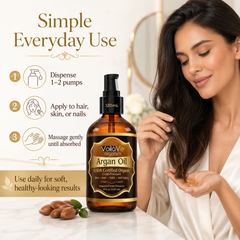 VoilaVe USDA ECOCERT Organic Moroccan Argan Oil