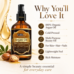 VoilaVe USDA ECOCERT Organic Moroccan Argan Oil