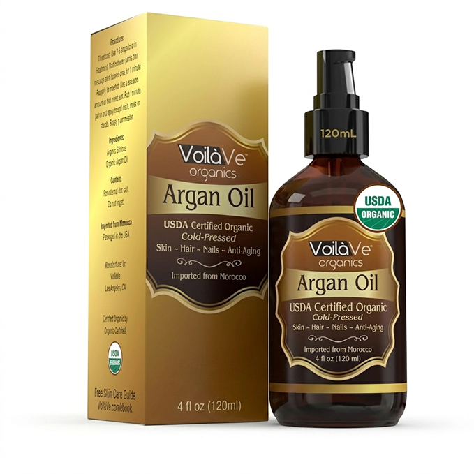 VoilaVe Argan Oil bottle and box
