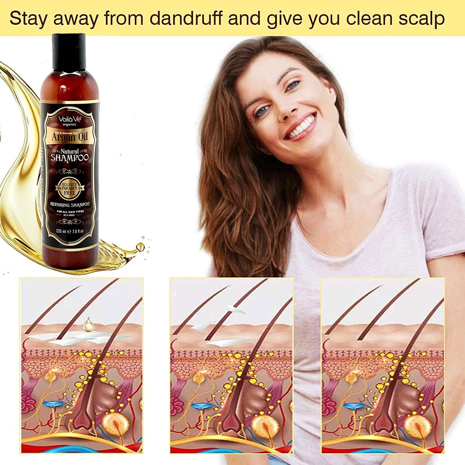 VoilaVe Argan Sulfate Free Moroccan Lavender Shampoo