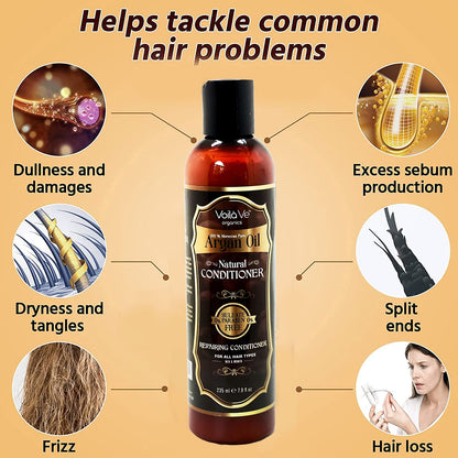 VoilaVe Argan Conditioner - Sulfate & Paraben Free Conditioner - 235ml, 8 fl oz