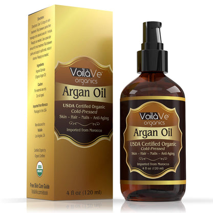 VoilaVe USDA ECOCERT Organic Moroccan Argan Oil