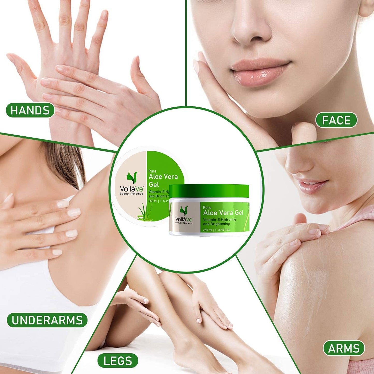VoilaVe Pure Aloe Vera Gel for Skin and Hair Care