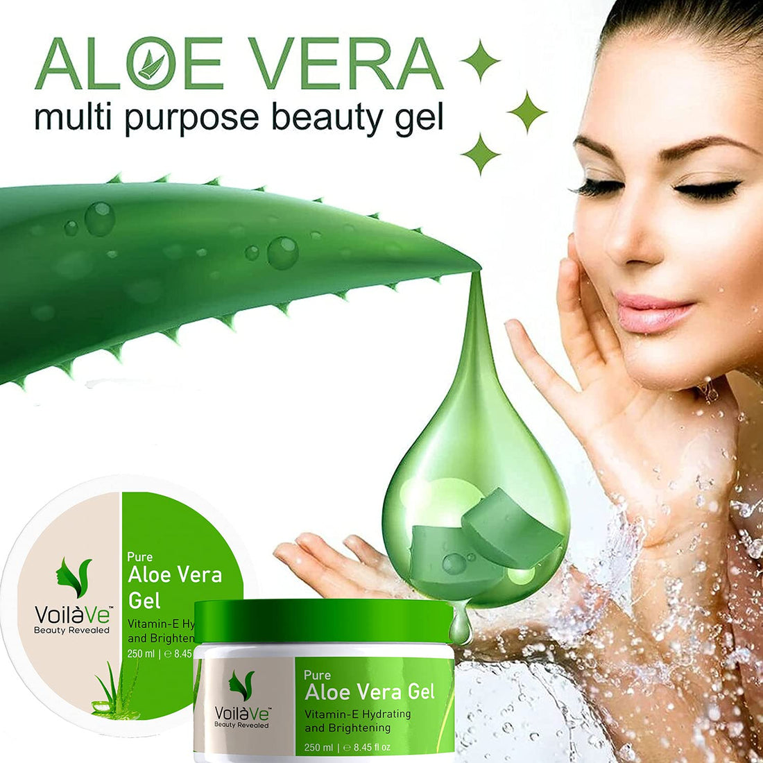 VoilaVe Pure Aloe Vera Gel for Skin and Hair Care